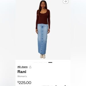 NWOT AG Rani Blue Maxi Denim Skirt Sz 29 Raw Hem Originally $225